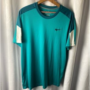 Nike Teal and White Short Sleeve Tee